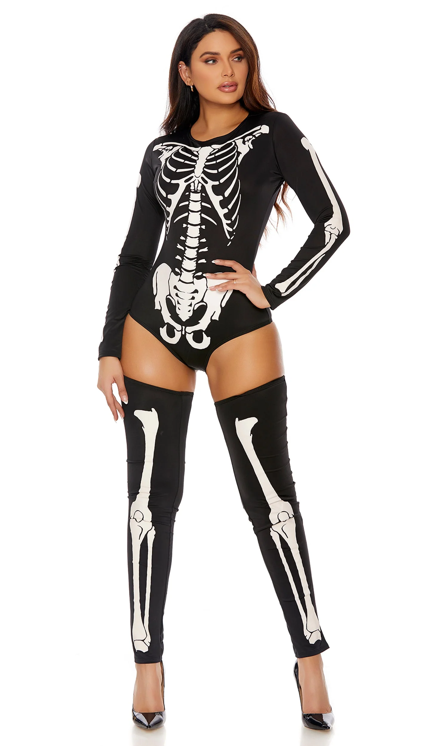 Bad To The Bone 2-Piece Women's Sexy Skeleton Costume - Image 3