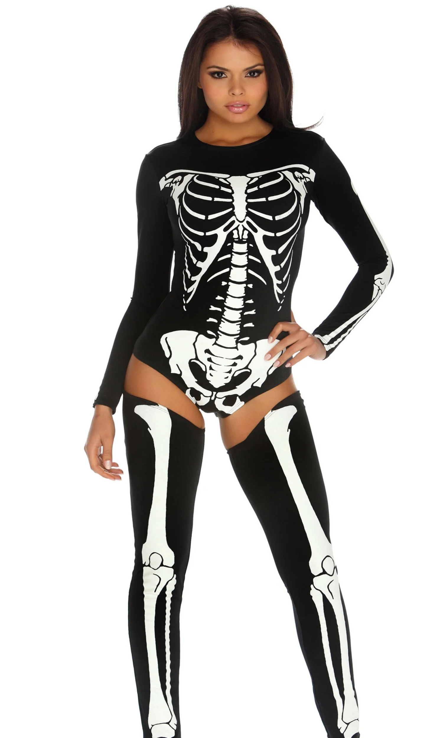 Bad To The Bone 2-Piece Women's Sexy Skeleton Costume - Image 5