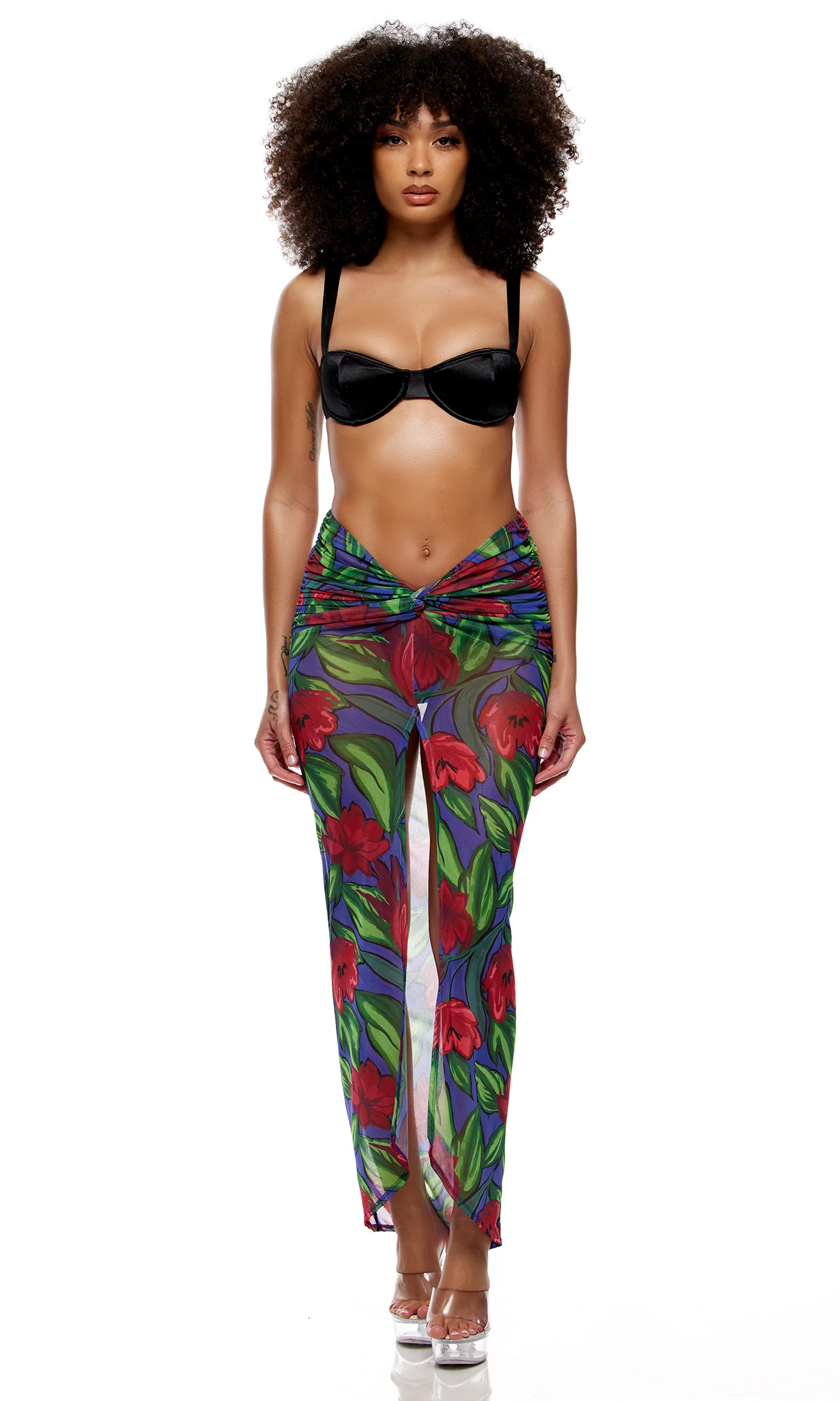 Calabria Mesh Pool Maxi Skirt - Painted Flora - Image 4