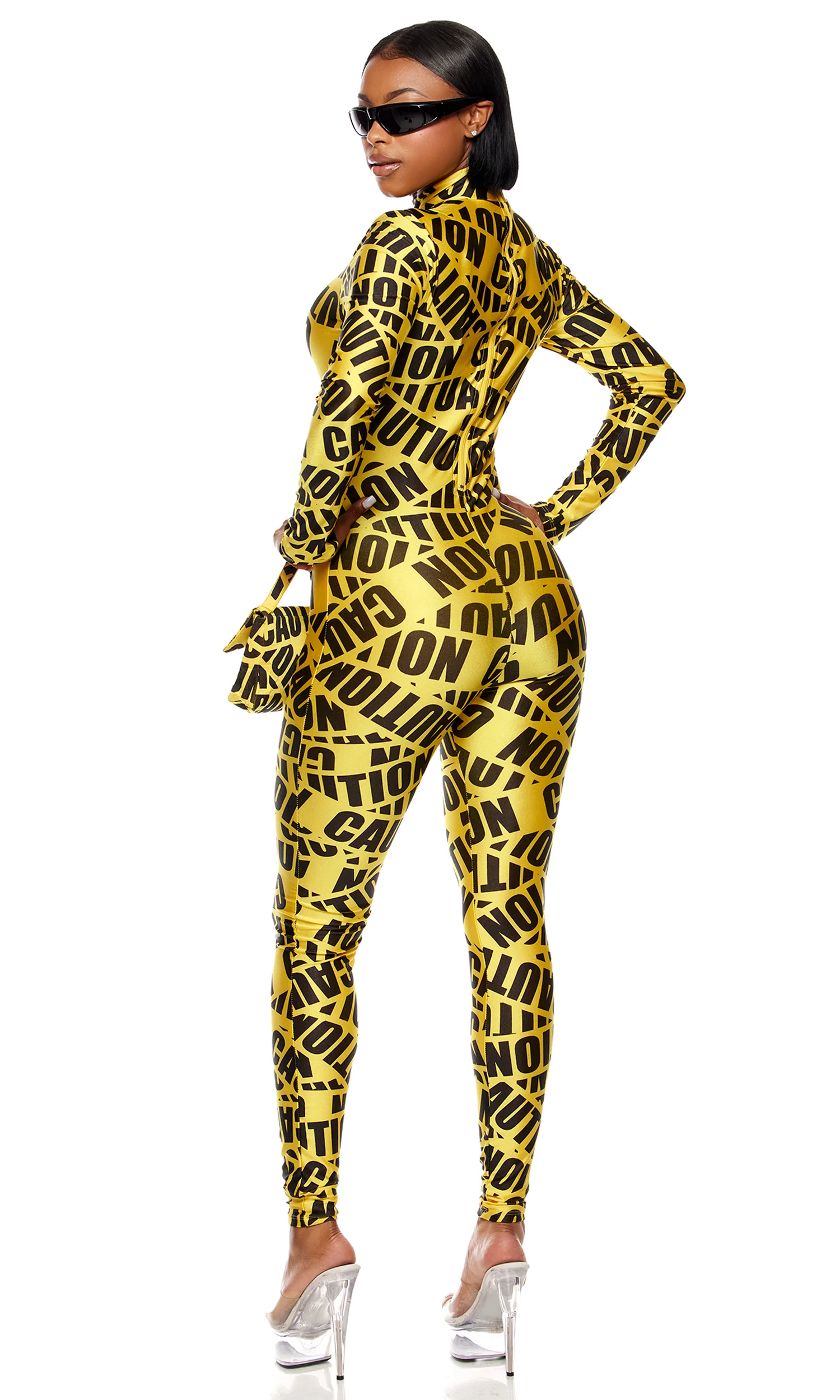 Caution 3-Piece Women's Sexy Caution Tape Costume - Image 2
