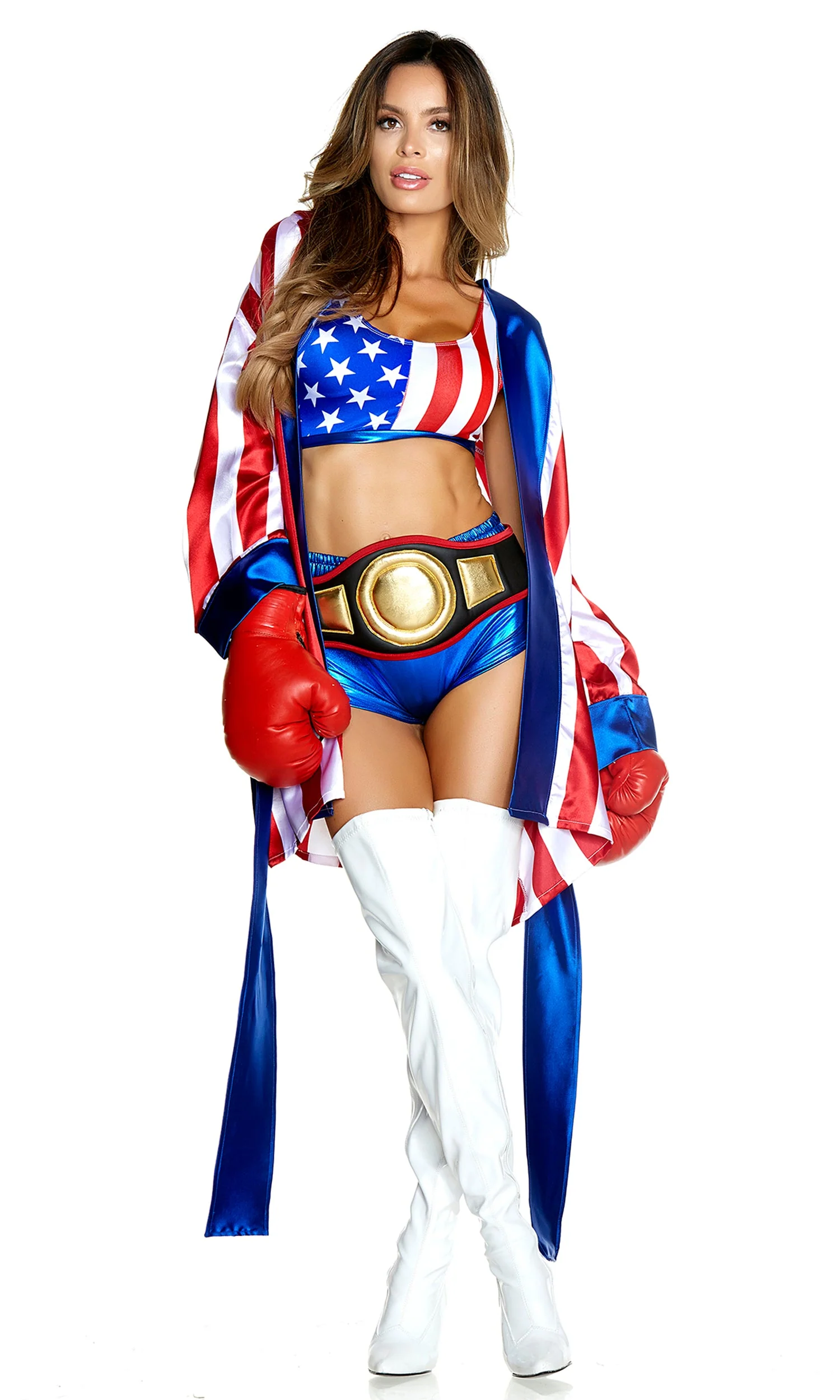 Get Em Champ 4-Piece Women's Sexy Boxer Costume - Image 3