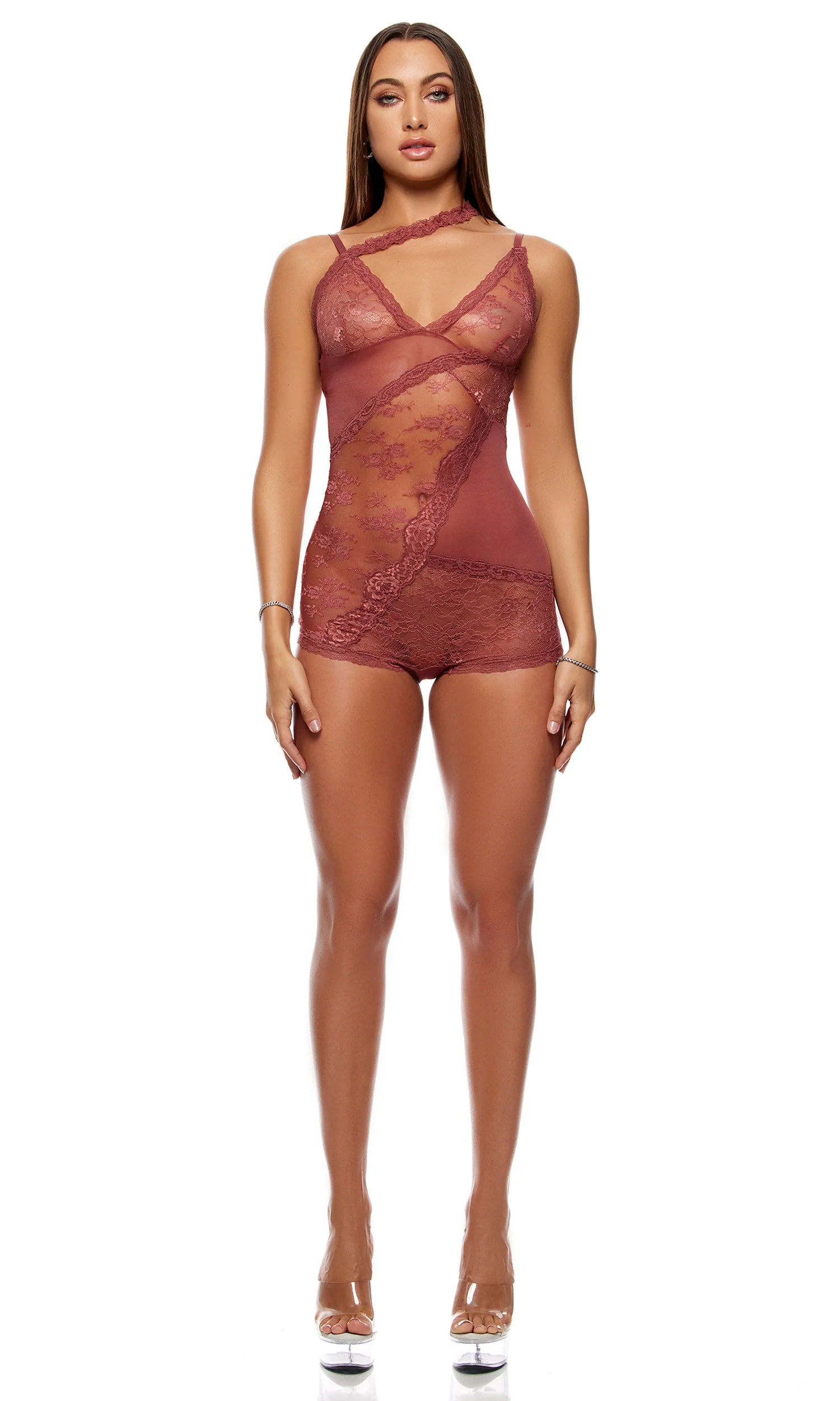 Patch of Petals Lace Romper - Spice - Image 3
