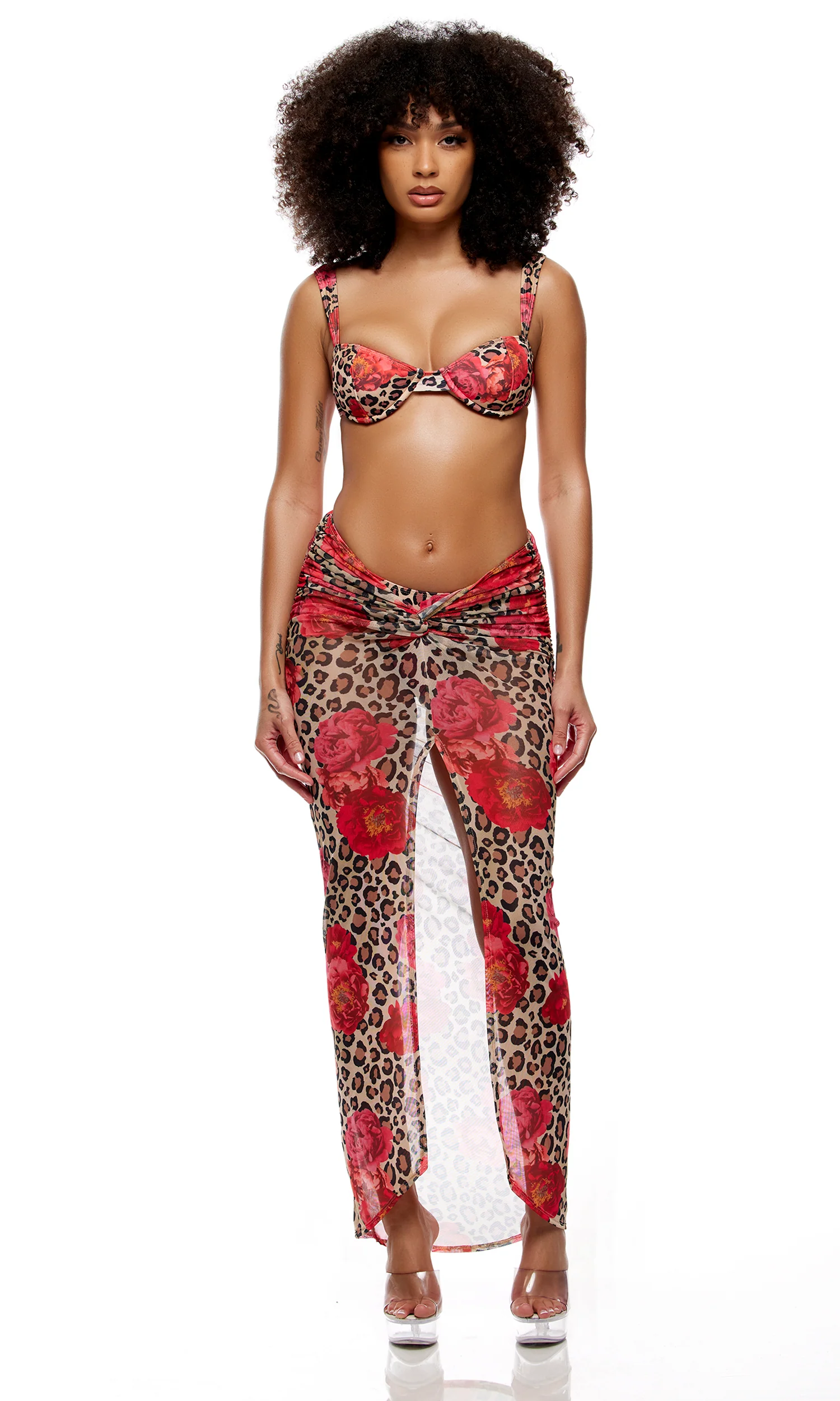 Portofino Bikini Set - Cheetah Coral - Image 4