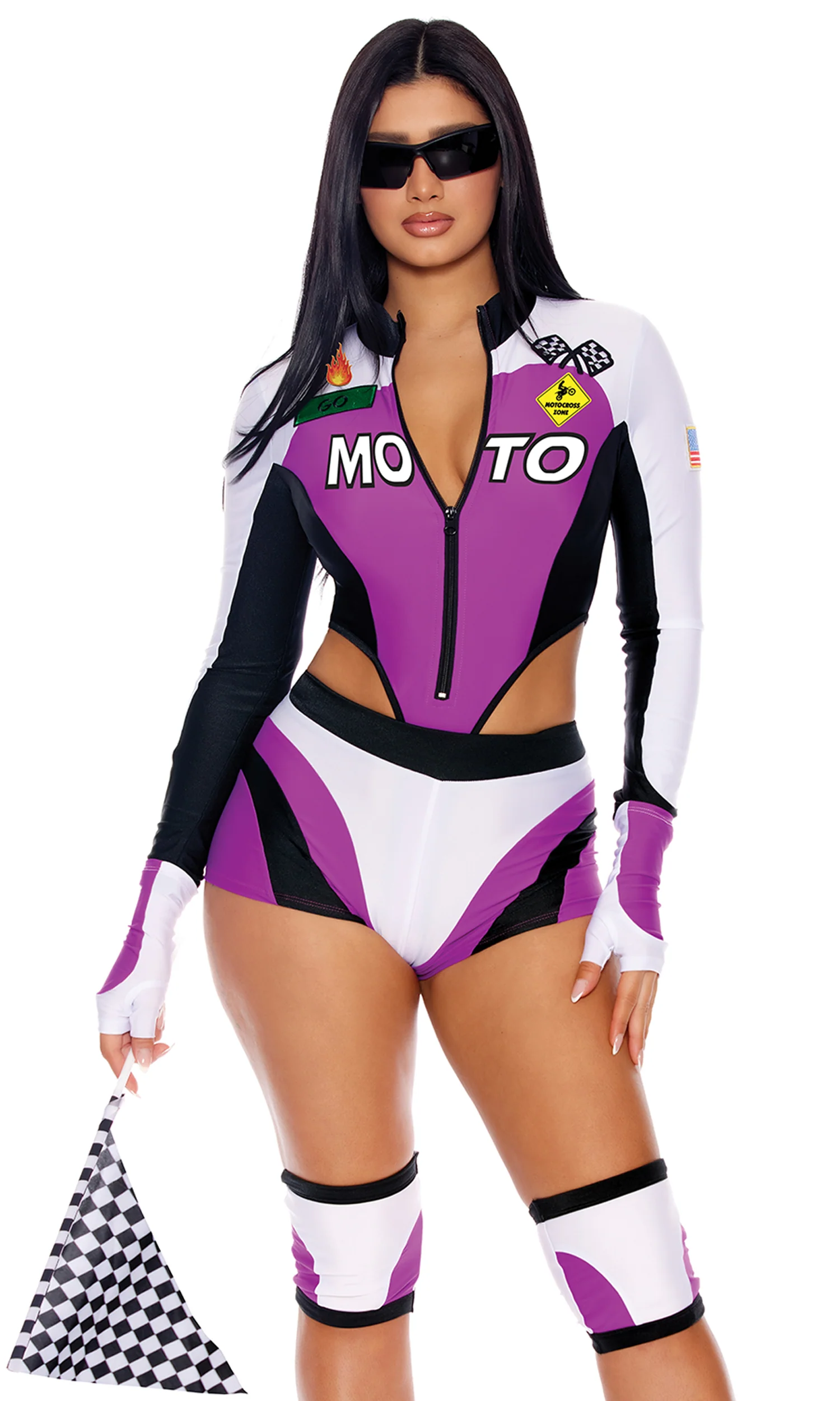 Ready To Race 5-Piece Women's Sexy Motocross Racer Costume
