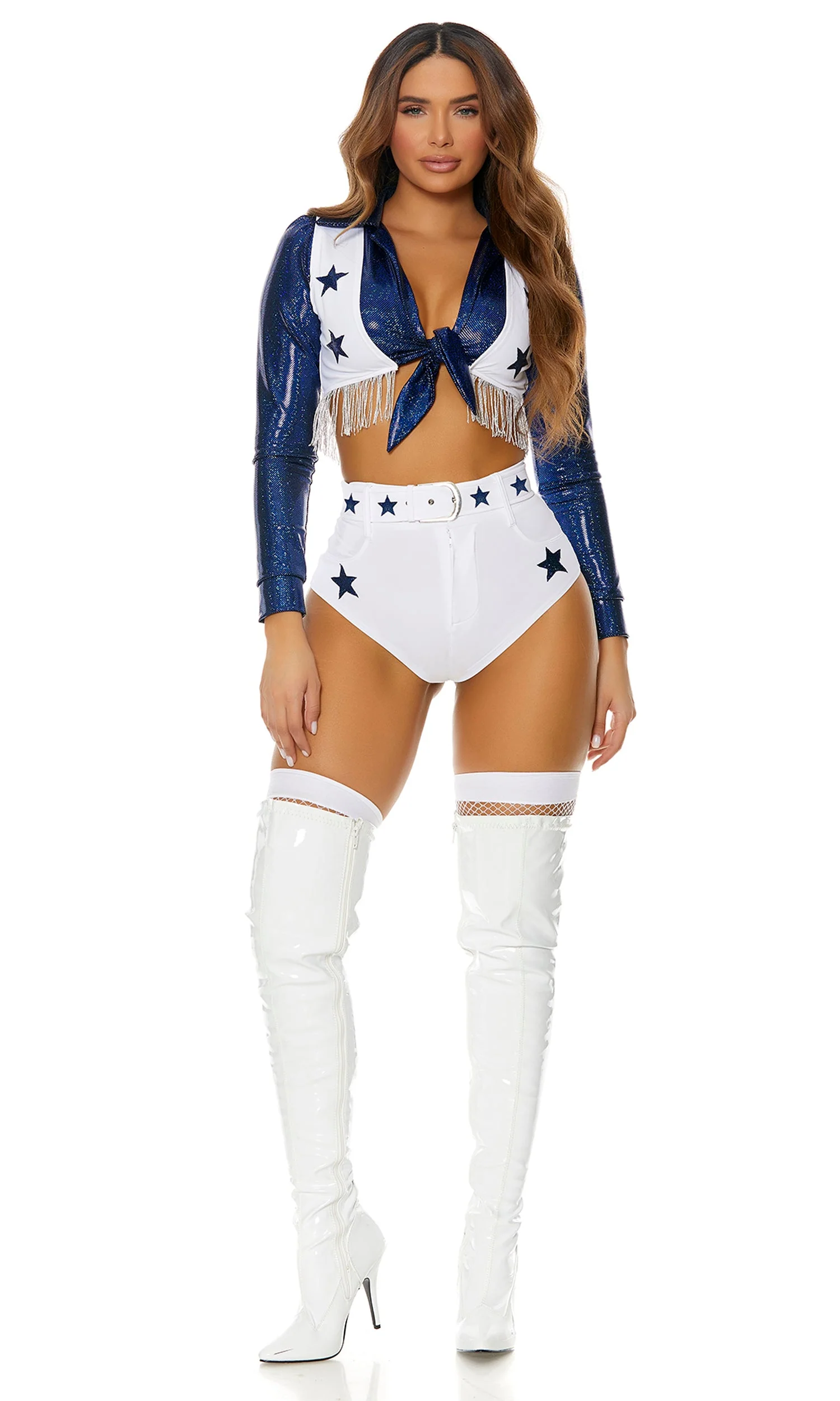 Seeing Stars 4-Piece Women's Sexy Cheerleader Costume - Image 7