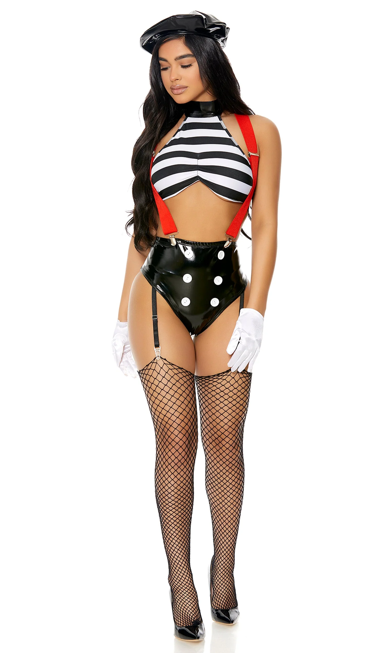 Speechless 5-Piece Women's Sexy Mime Costume - Image 7