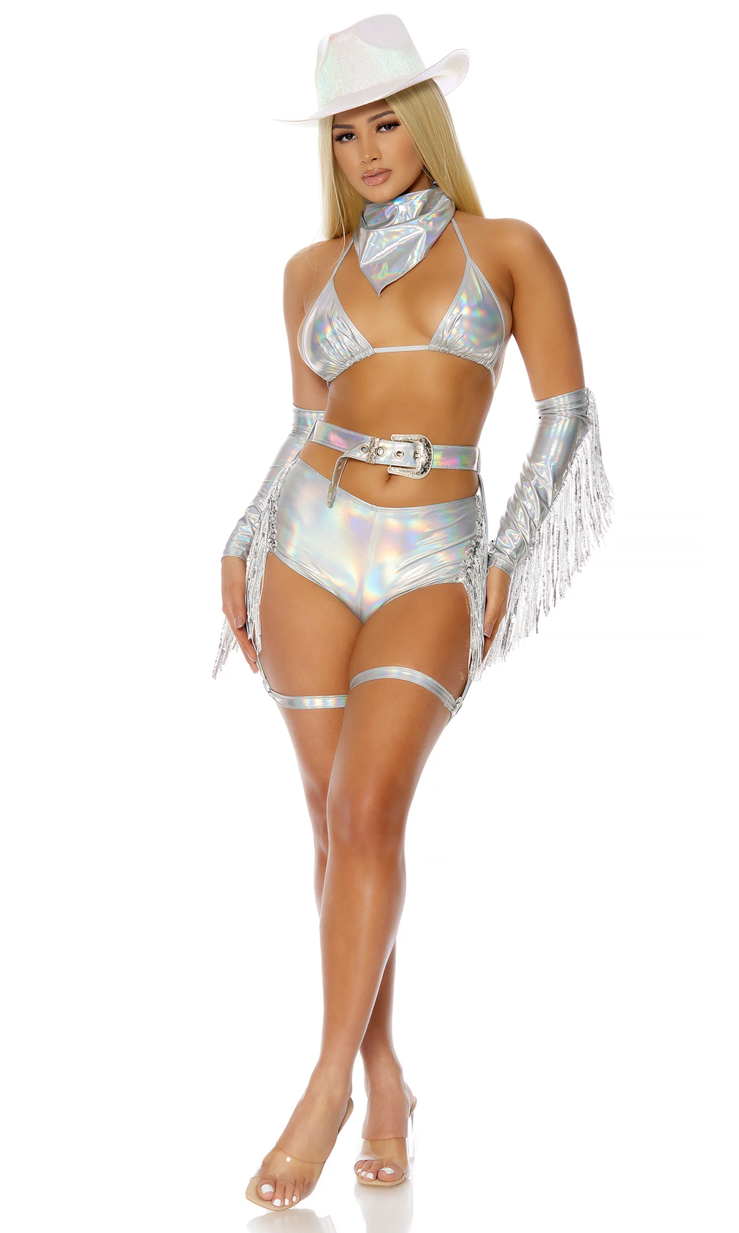 Spurs On 5-Piece Women's Sexy Cowgirl Costume - Image 2